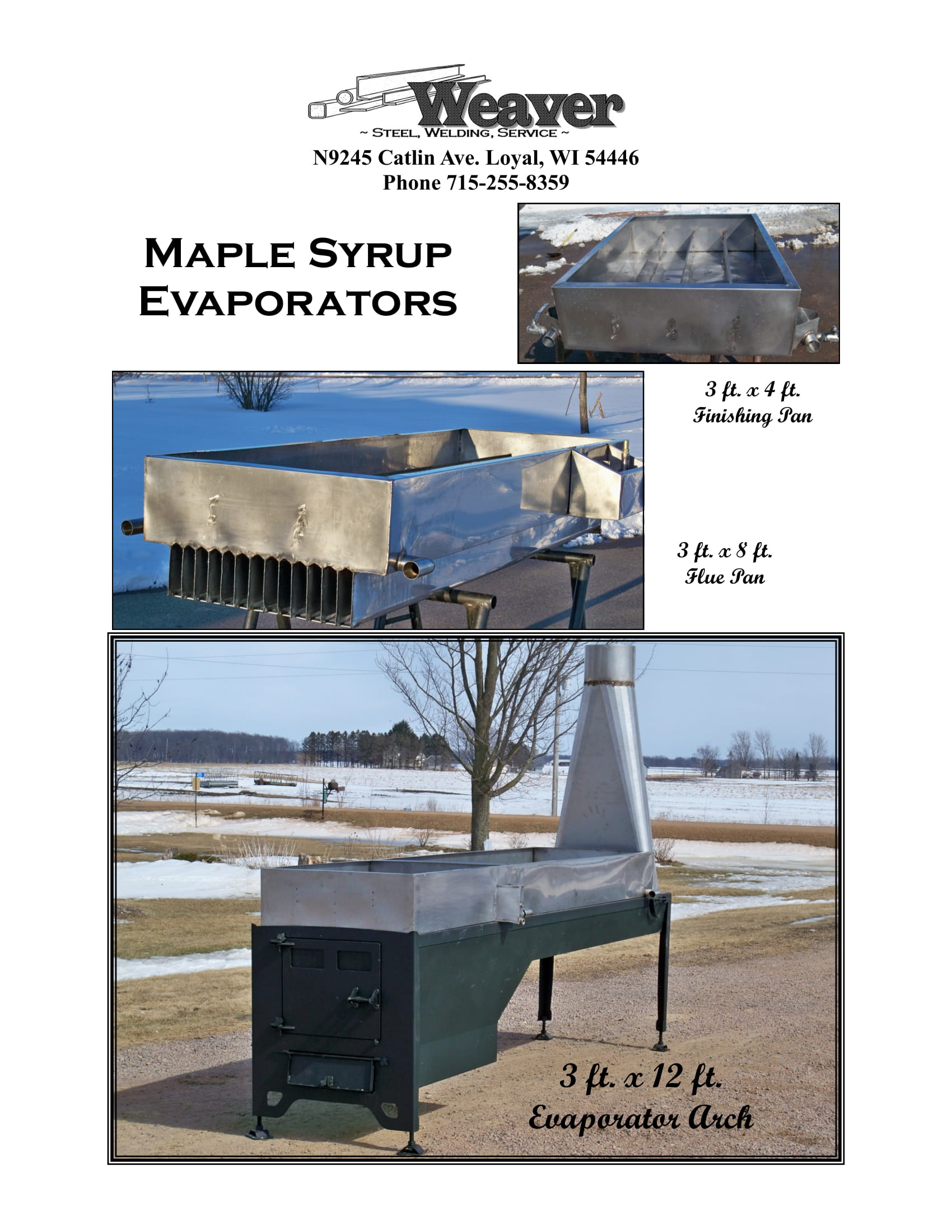 Maple Syrup Evaporators Large 3 ft x 12 ft